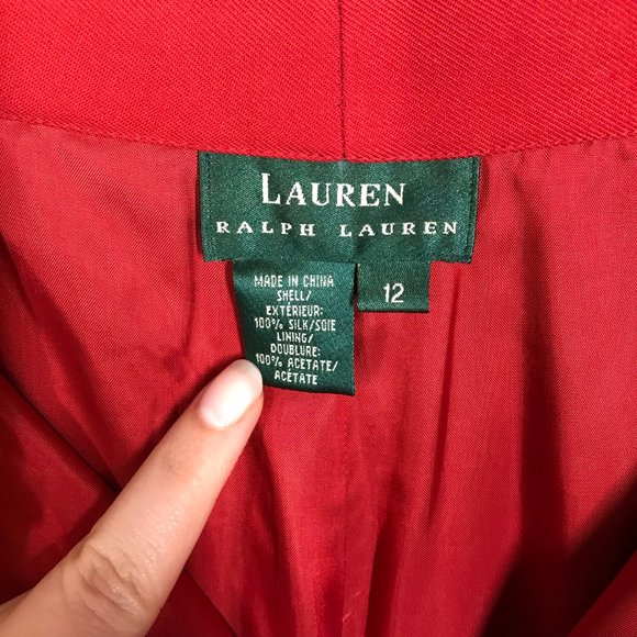 Lauren Ralph Lauren Rust Orange High Rise Wide Leg 32" Inseam 100% Silk Pant - Picture 4 of 11